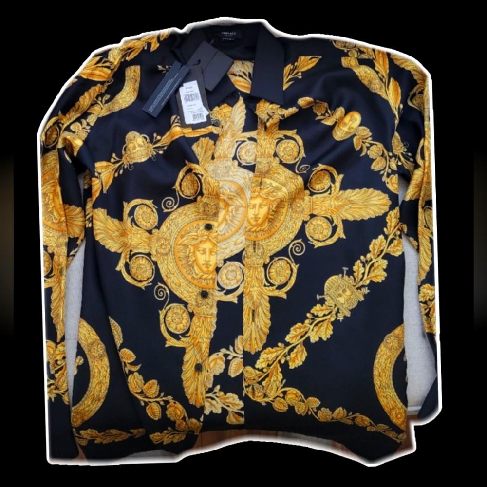 Men's silk Versace medium button up